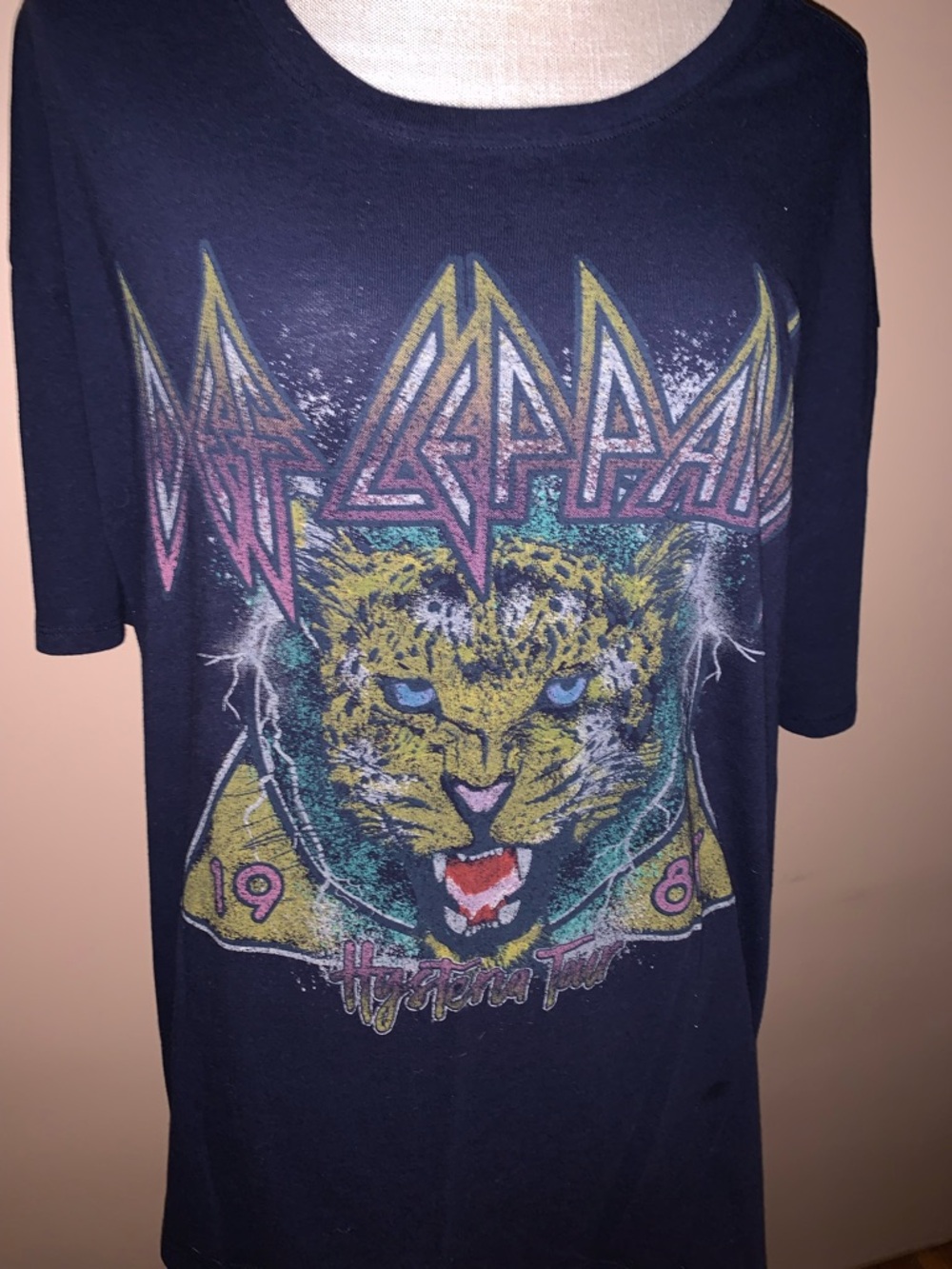 Def Leppard Unisex Graphic Band Tee - Navy Blue